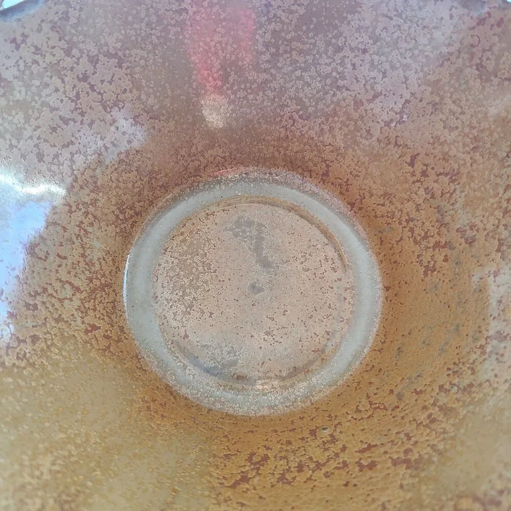 Vintage Clay Pottery Reticulated Bowl Earth-Tone Colors Handmade Artisan Pottery